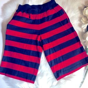 Hanna Anderson Blue and Red Striped Shorts NWT